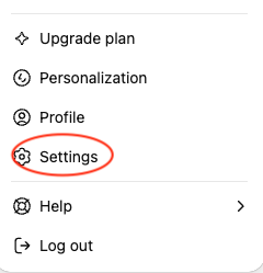ChatGPT app settings